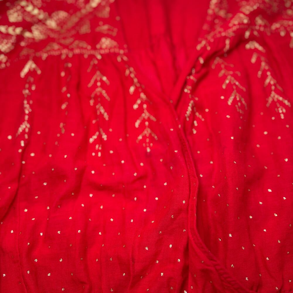 Free People Counting Stars Peasant Top Red Women's Medium Western Boho Festival - Picture 11 of 16